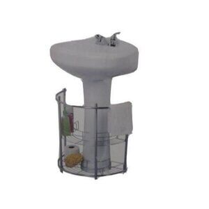 Creative Bath Products Complete Collection Under Pedestal Sink, Chrome